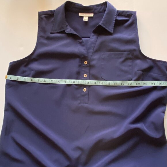 Dana Buchman Navy Blue Shirt Style Dress Size XL - Picture 9 of 12